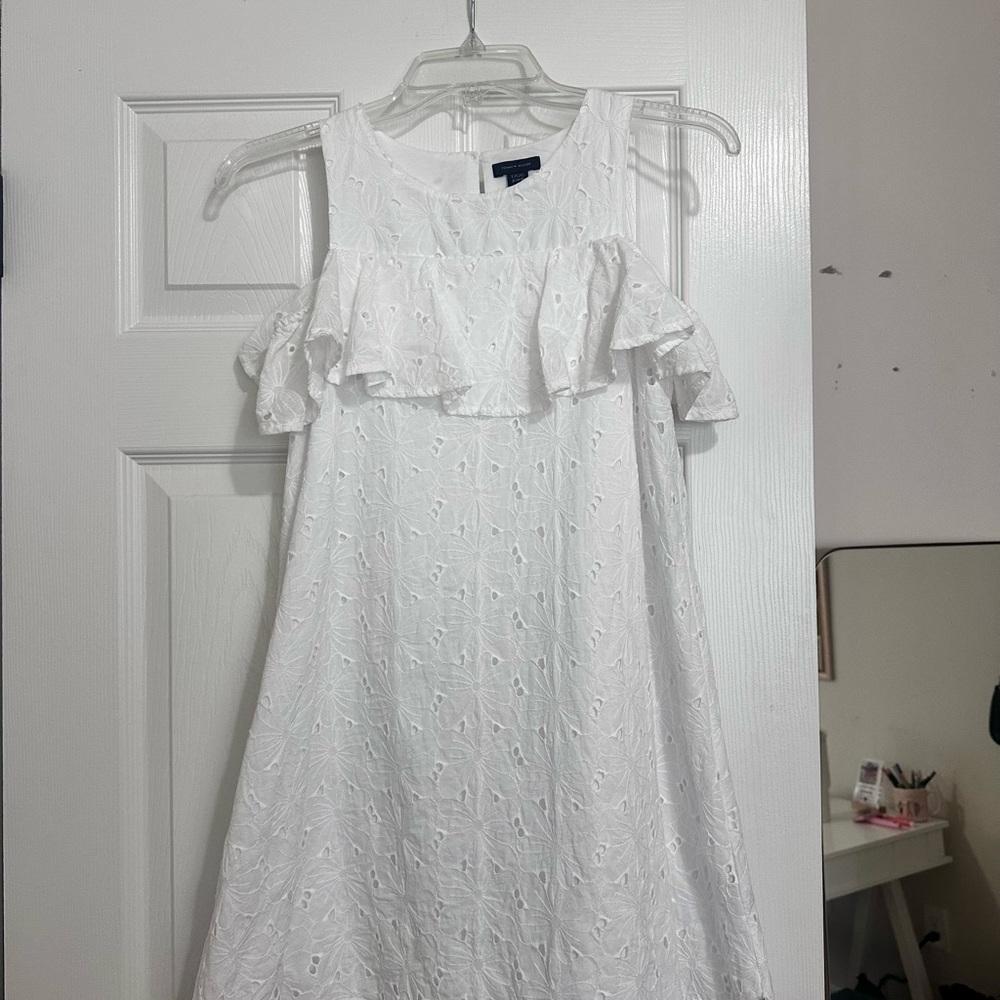 Tommy Hilfiger White Dress with Ruffle